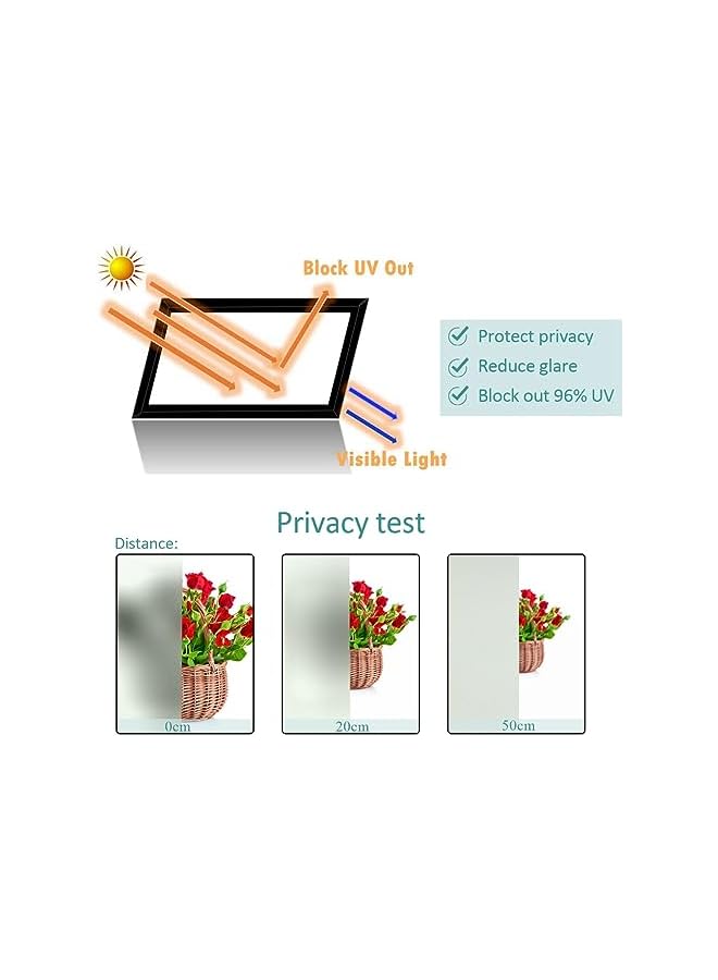 The Bros فيلم نافذة فيلم خصوصية مزخرف غير لاصق لاصق ذاتي مضاد للأشعة فوق البنفسجية قابل للإزالة للمنزل غرفة المعيشة غرفة النوم الحمام المطبخ المكتب (90 سم × 254 سم) - Image 5