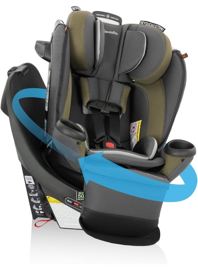 Evenflo Revolve360 Extend All-in-One Rotational Car Seat with Quick Clean Cover (Rockland Green) - Image 1