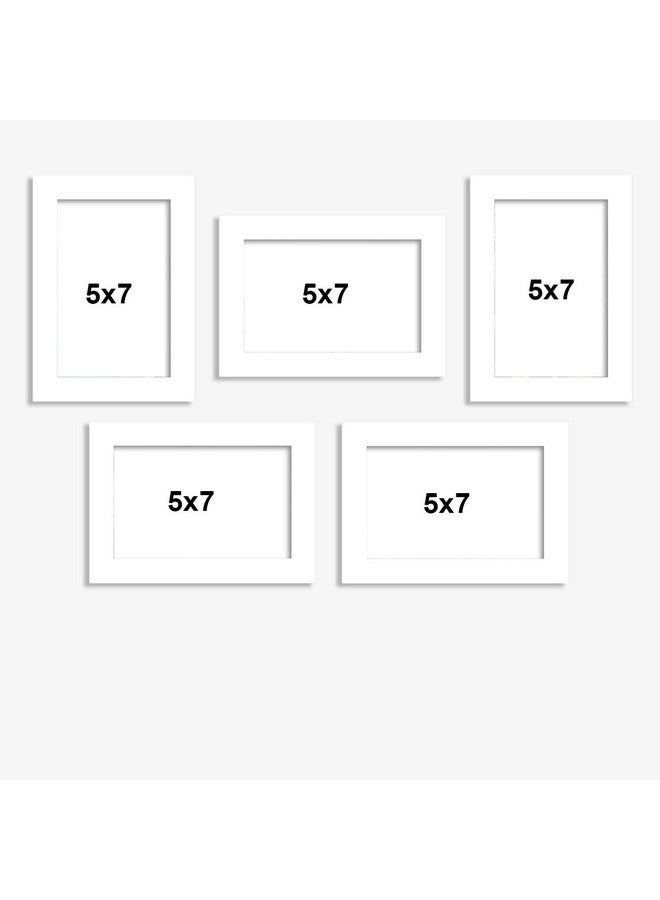 Art Street and Painting Mantra Unite Set of 5 Individual Photo Frame/Wall Hanging for Home Decor - White, Wood, Rectangular - Image 3