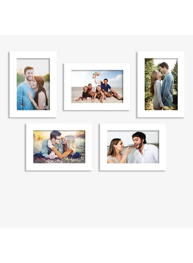 Art Street and Painting Mantra Unite Set of 5 Individual Photo Frame/Wall Hanging for Home Decor - White, Wood, Rectangular - Image 2
