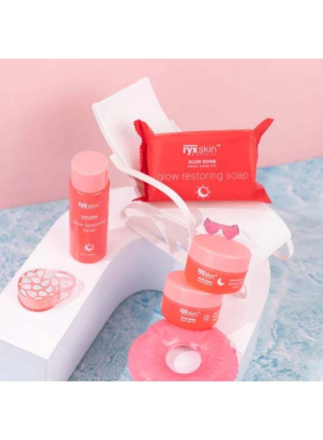 ryxskin sincerity Glow Bomb Daily Skin Care Kit by RYX Skin with Glow Restoring Soap Facial Toner Morning Cream and Evening Cream Complete Beauty Routine for Smooth Fresh and Glowing Looking Skin - Image 3