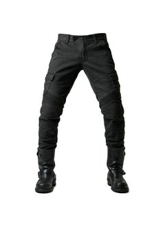 Generic Breathable Motorcycle Jeans for Men Safety Gear Black 