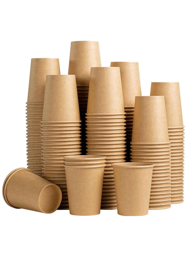 100 قطعة من أكواب ورقية من ألياف الخيزران للاستخدام مرة واحدة سعة 8 أونصة / 200 مل - خالية من البلاستيك، قابلة للتحلل الحيوي، وأكواب ورقية للمشروبات قابلة للتحلل للمشروبات الساخنة والباردة، وأكواب قهوة مستدامة للاستخدام في المنزل والمكتب والحفلات والمطاعم والاستخدام الخارجي - Image 1
