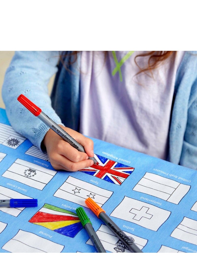eatsleepdoodle Coloring Tablecloth, World Flag  - Image 4