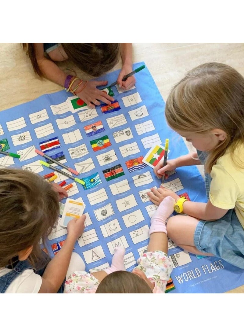 eatsleepdoodle Coloring Tablecloth, World Flag  - Image 5