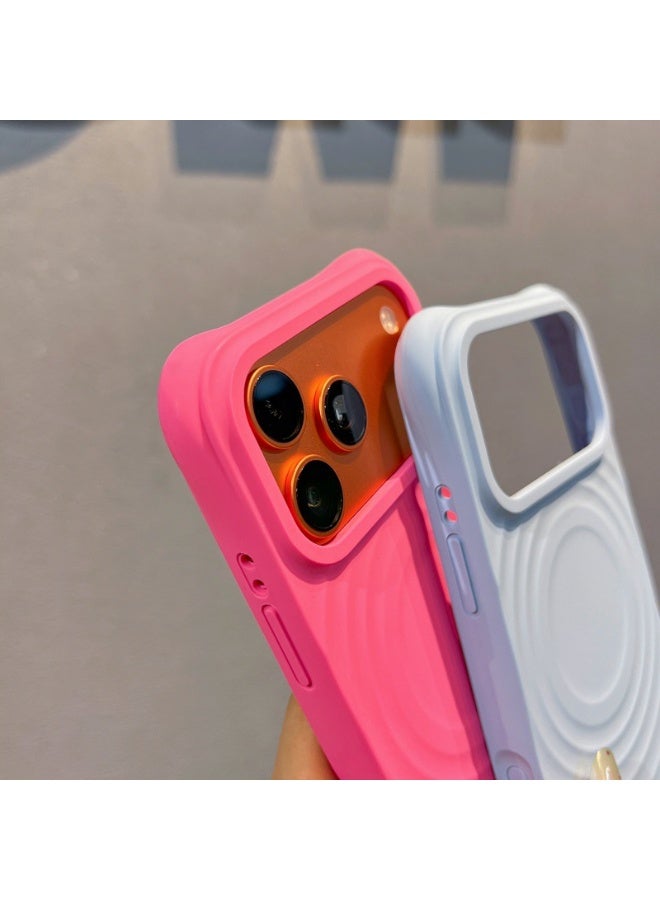 غطاء هاتف مغناطيسي من السيليكون السائل ثلاثي الأبعاد بتصميم مموج لهاتف Apple iPhone 17 Pro Max / 17 Pro / 17 Air / 17، غطاء ناعم مقاوم للصدمات بتغطية كاملة - Image 3