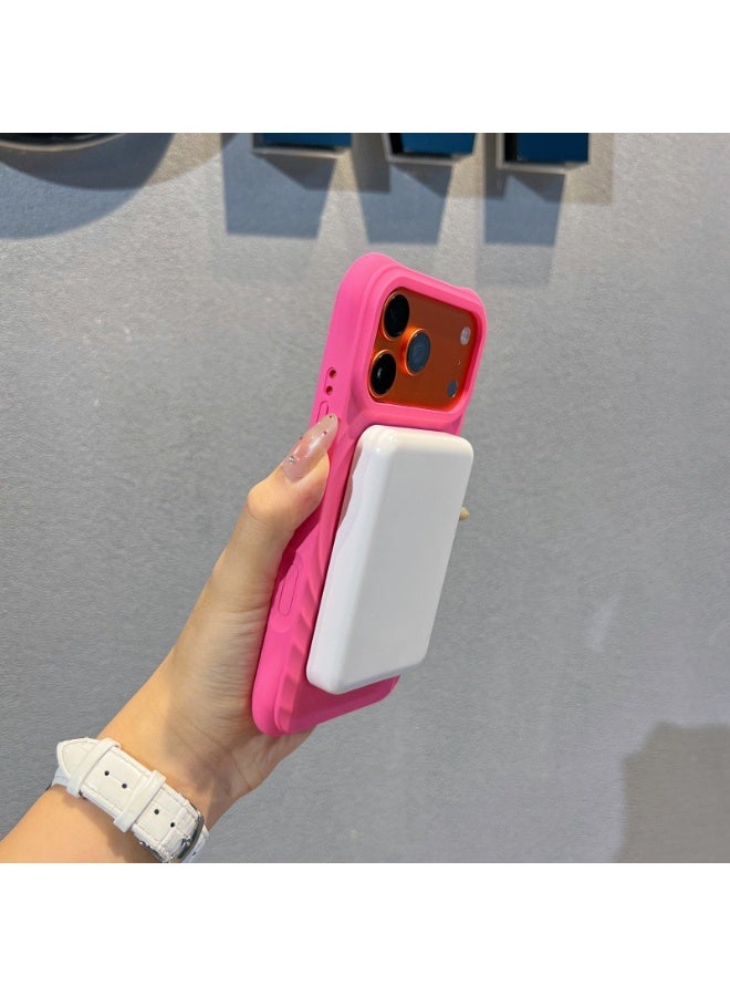 غطاء هاتف مغناطيسي من السيليكون السائل ثلاثي الأبعاد بتصميم مموج لهاتف Apple iPhone 17 Pro Max / 17 Pro / 17 Air / 17، غطاء ناعم مقاوم للصدمات بتغطية كاملة - Image 4