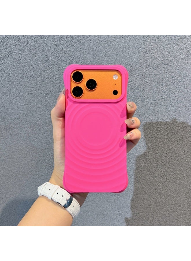 غطاء هاتف مغناطيسي من السيليكون السائل ثلاثي الأبعاد بتصميم مموج لهاتف Apple iPhone 17 Pro Max / 17 Pro / 17 Air / 17، غطاء ناعم مقاوم للصدمات بتغطية كاملة - Image 5