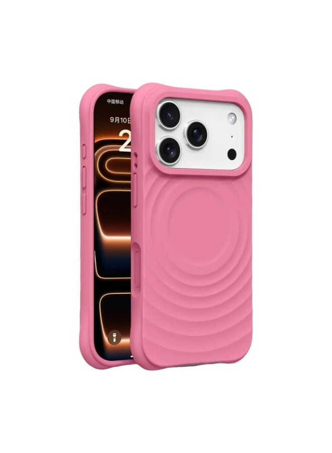 غطاء هاتف مغناطيسي من السيليكون السائل ثلاثي الأبعاد بتصميم مموج لهاتف Apple iPhone 17 Pro Max / 17 Pro / 17 Air / 17، غطاء ناعم مقاوم للصدمات بتغطية كاملة - Image 1
