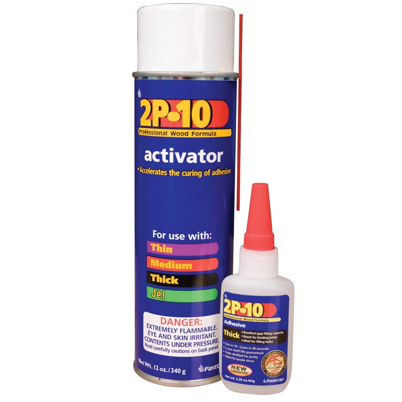 FastCap 2P-10 Super Glue Adhesive 2.25 oz Thick + 12 oz Activator Combo Pack - Image 1