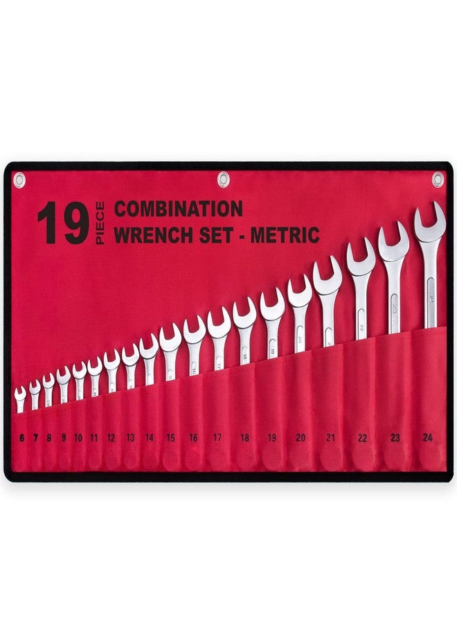 EFFICERE 19-Piece Complete Metric Combination Wrench Set in Roll-up Pouch, No Skipped Metric Sizes 6mm - 24mm | Best Value Wrench Set, Ideal for General Household, Garage, Workshop, Auto Repairs, Emergency - Image 1