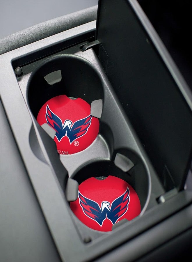 GRAPHICS & MORE NHL Washington Capitals Logo Car Coasters, Pack of 2, 2.5" Ceramic Stone, Drink Coaster for Cup Holders with Finger Notch - Image 5
