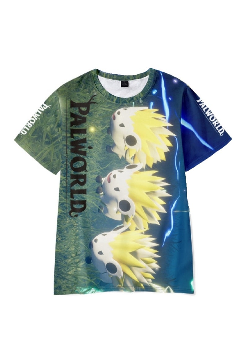 Palworld Phantom Beast Palu 3D digital printing adult and children summer short-sleeved T-shirt - Image 1