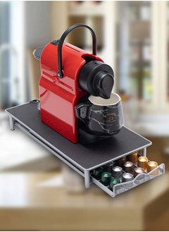 URbazaar Coffee Pod Holder and Coffee Machine Stand Anti Vibration Non Slip Surface Mesh Drawer Rack for 40Pcs Nespresso Espresso Capsules  - Image 1