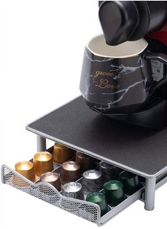 URbazaar Coffee Pod Holder and Coffee Machine Stand Anti Vibration Non Slip Surface Mesh Drawer Rack for 40Pcs Nespresso Espresso Capsules  - Image 5