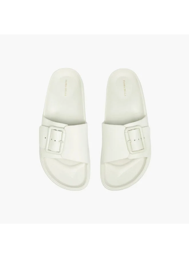 Flora Bella By Shoexpress Women Buckle Detail Slip-On Sandals
