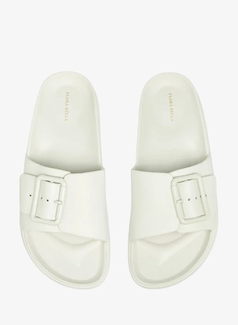 Flora Bella By Shoexpress Women Buckle Detail Slip-On Sandals