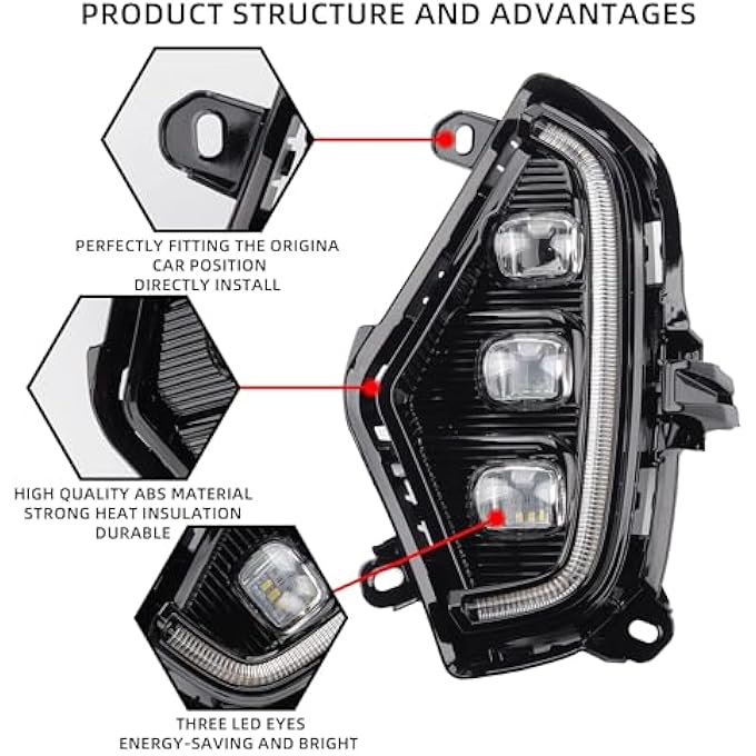 Dasbecan مجموعة مصابيح الضباب LED النهارية DRL متوافقة مع تويوتا راف 4 2019 2020 2021 - Image 4