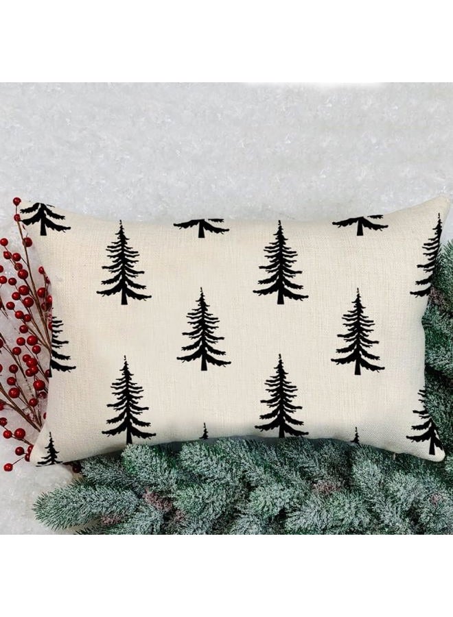 GEEORY Lumbar Cushion Cover Christmas Tree Winter Holiday Farmhouse Sofa Cushion Cover 12x20 Inch - Image 4