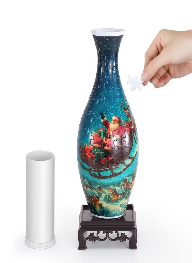 wowsome 3D Puzzle Vase for Adults, Jigsaw Puzzle Vase for Flower, Art Puzzles Gift for Women House Flowers Arrangements and Home Decoration (Santa Moon) - Image 1