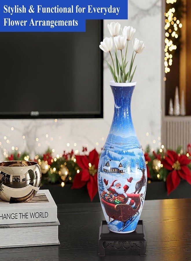 wowsome 3D Puzzle Vase for Adults, Jigsaw Puzzle Vase for Flower, Art Puzzles Gift for Women House Flowers Arrangements and Home Decoration (Santa Moon) - Image 4