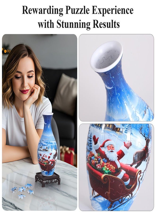 wowsome 3D Puzzle Vase for Adults, Jigsaw Puzzle Vase for Flower, Art Puzzles Gift for Women House Flowers Arrangements and Home Decoration (Santa Moon) - Image 5