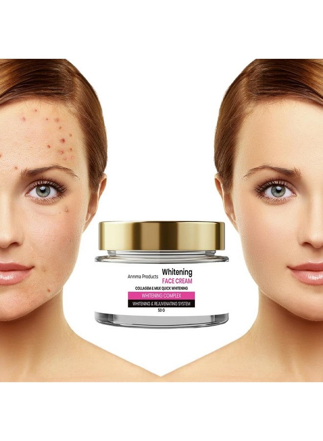 Annma Products كريم الوجه المبيض من أنما لجلد متألق - مصحح البقع الداكنة وكريم مضاد للشيخوخة للرجال والنساء - 50 جرام - Image 2