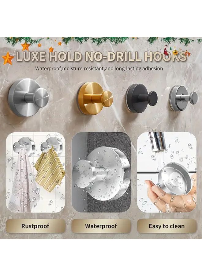4pcs Black 304 Stainless Steel Suction Cup Hooks Heavy Duty 15lb Capacity Waterproof Rustproof Wall Mounted Towel Hooks For Bathroom Kitchen - Image 4