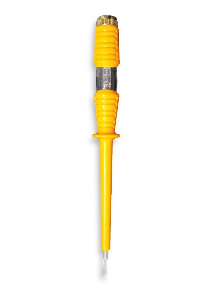 ABC - Electrical testing screwdriver with built-in indicator light 500V that automatically lights up when an electric current is detected, made of plastic for high-quality insulation, sharp flat head suitable for simple screwing and tightening, as well as testing function - Image 1