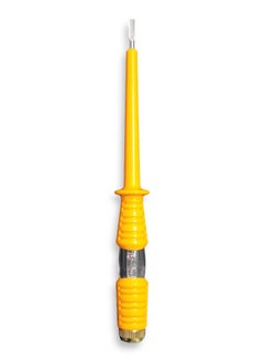 Electrical testing screwdriver with built-in indicator light 500V that automatically lights up when an electric current is detected, made of plastic for high-quality insulation, sharp flat head suitable for simple screwing and tightening, as well as testing function