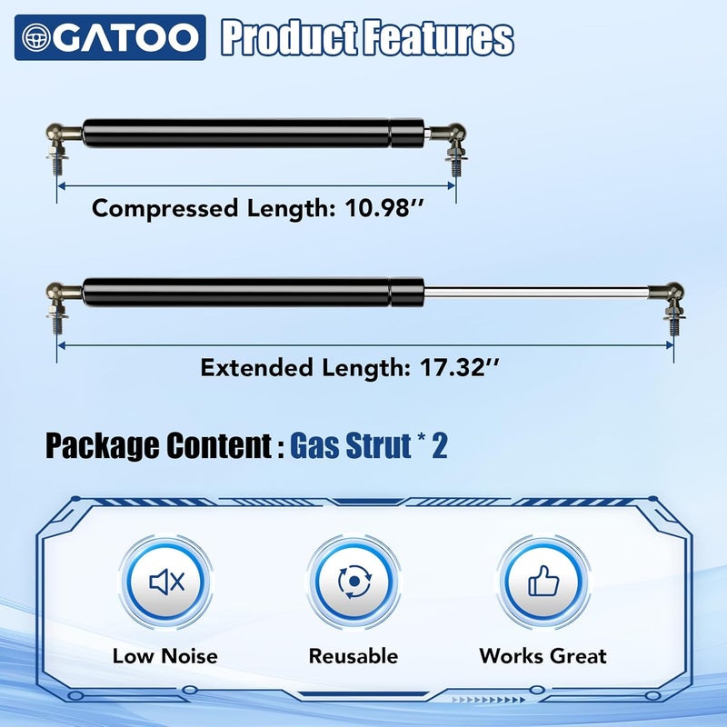 OGATOO Front Hood Struts Lift Supports for Toyota Land Cruiser & Lexus LX470 - Image 3