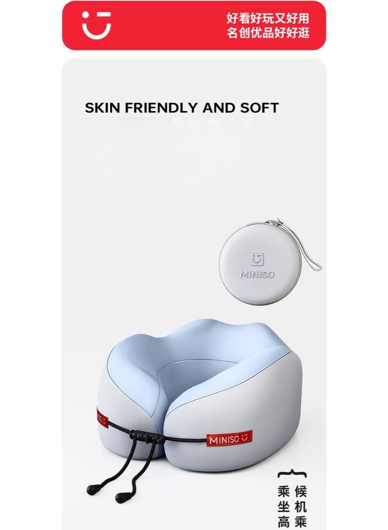 Miniso Comfortable U-Shaped Neck Pillow with Storage Bag, Durable U-Shape Slow Rebound Soft Neck Support Memory Travel Pillow, Non-Deformable Plane Pillow, Portable Neck Support Pillow for Airplane, Train, Car, Office Nap - Polyester 100., Spot-Clean, Mixed Colors, Travel Pillow - Image 5