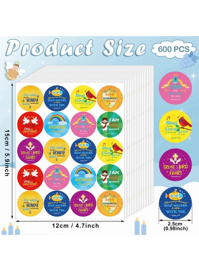 Geyee 600 Pcs Christian Religious Stickers for Kids Jesus Faith Shape Easter Stickers Catholic Child Drawn Scripture Decors for Toddler Art Crafts(Angel Style) - Image 2