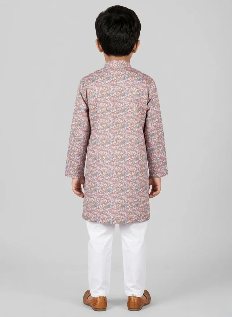 بيبي كلو Boys Festive Floral Printed Kurta Pajama Set