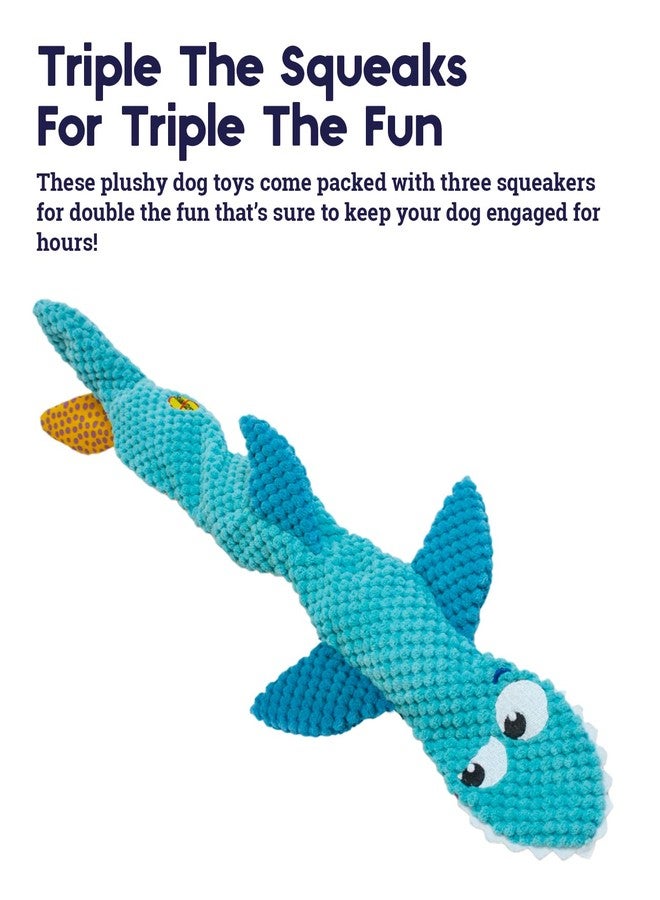Petstages Stuffing-Free Floppy Shark Plush Dog Toy, Large - Image 2