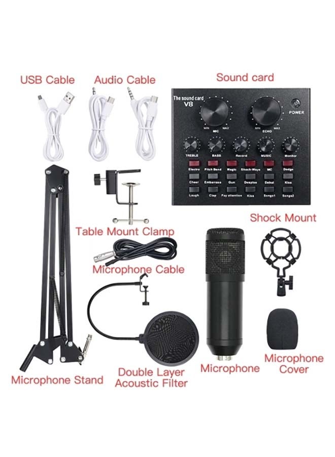 13-Piece Multi-Functional Live Sound Card Set Black/White - Image 5