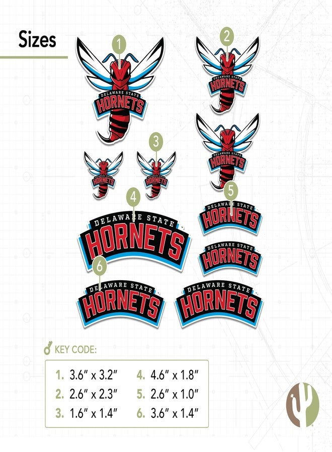 Desert Cactus Delaware State University Sticker DSU Hornets Vinyl Decals Laptop Water Bottle Car Scrapbook Sheet T1 (Type 1-2) - Image 3