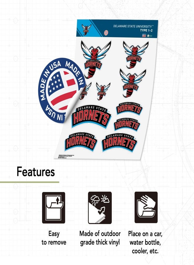 Desert Cactus Delaware State University Sticker DSU Hornets Vinyl Decals Laptop Water Bottle Car Scrapbook Sheet T1 (Type 1-2) - Image 2