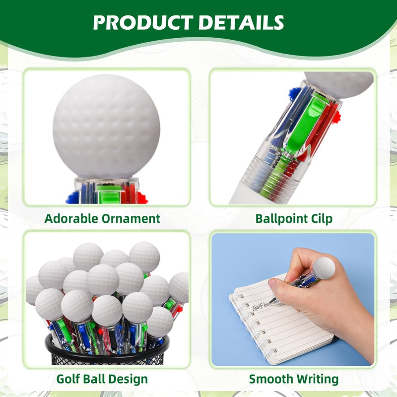 LiYiQ 24 Sets Valentine's Day 4-in-1 Ballpoint Pens with Positive Cards Exchange Gifts Bulk Golf Party Favors Golf Team Gifts for Golf Lover Classroom Prizes Goodie Bags Stuffers - Image 4