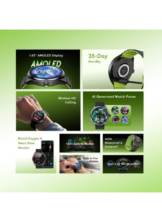أورايمو 300 mAh Watch Nova 2R Amoled 1.43OSW-834 Dark Chrome Dark Chrome - Image 3