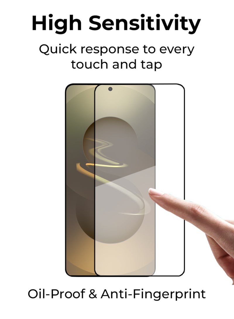 glassology Galaxy S25 Edge 9H Tempered Glass Screen Protector Scratch Resistant, Ultra Clear, Anti-Fingerprint, Case-Friendly - Image 4