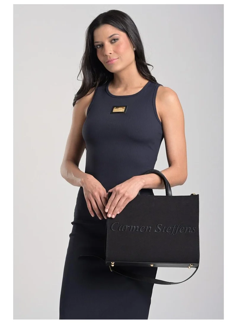 Carmen Steffens  Black Embroidered Tote Bag Carmen Steffens for Women | Best Price UAE
