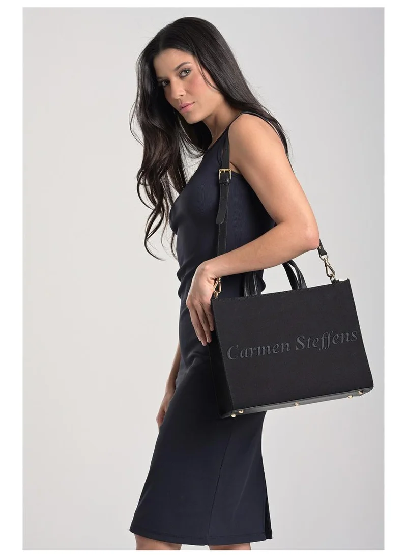 Carmen Steffens  Black Embroidered Tote Bag Carmen Steffens for Women | Best Price UAE