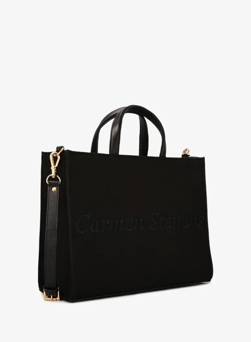 Black Embroidered Tote Bag Carmen Steffens