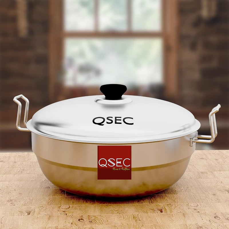 QSEC Triply bottom Idli maker Stainless Steel 4-in-1 Induction base Multi utility Kadai Idli Cooker All-in-One Big Size dhokla Cooker | 6 Plate 2 Idli | 1 mini idli 2 Dhokla 1 Patra Momo Steamer - Image 5