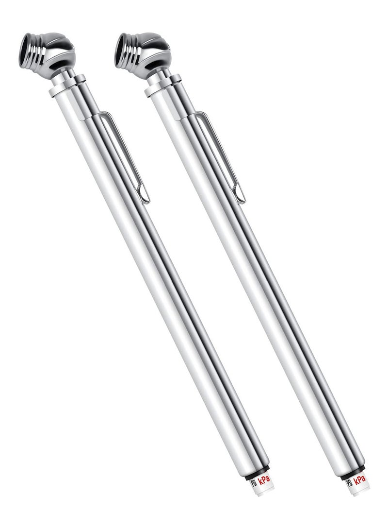 SYOSI 50 Psi Pencil Tire Pressure Gauges 2 Pack , Ntegrated Deflator Valve, Chuck, and Abs Indicator Bar  - Image 1