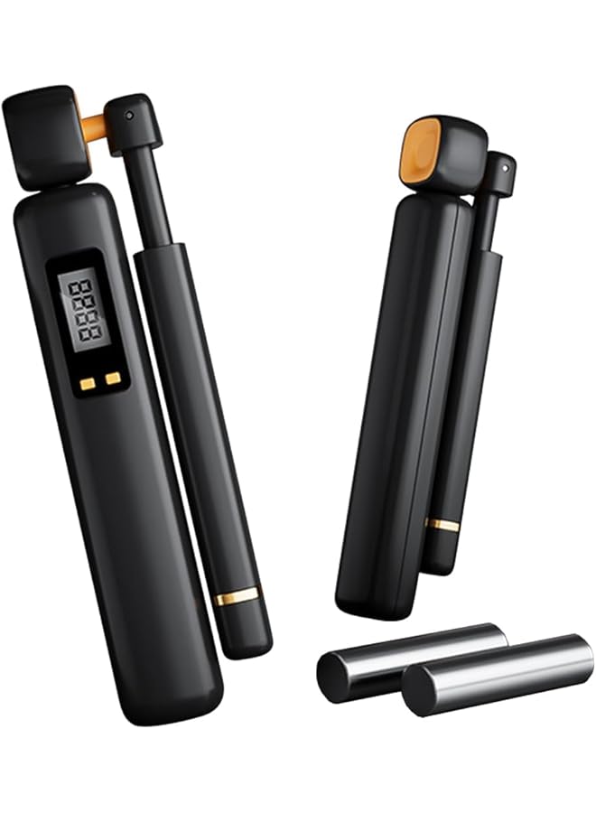 Cordless Jump Ropes, Weight-Bearing Jump Rope, Skipping Rope with Counter, Intelligent Counting, Physical Training Fitness, with LED Display Counting, Timing, Calories, Kilometres