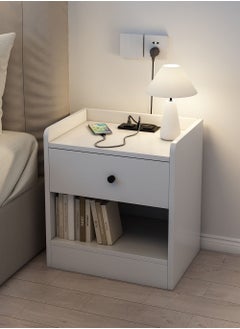 40*40*52cm Smart Nightstand With 2 USB Port and Socket MDF Engineering Board Storage Home Bedside Coffee Table With Drawer