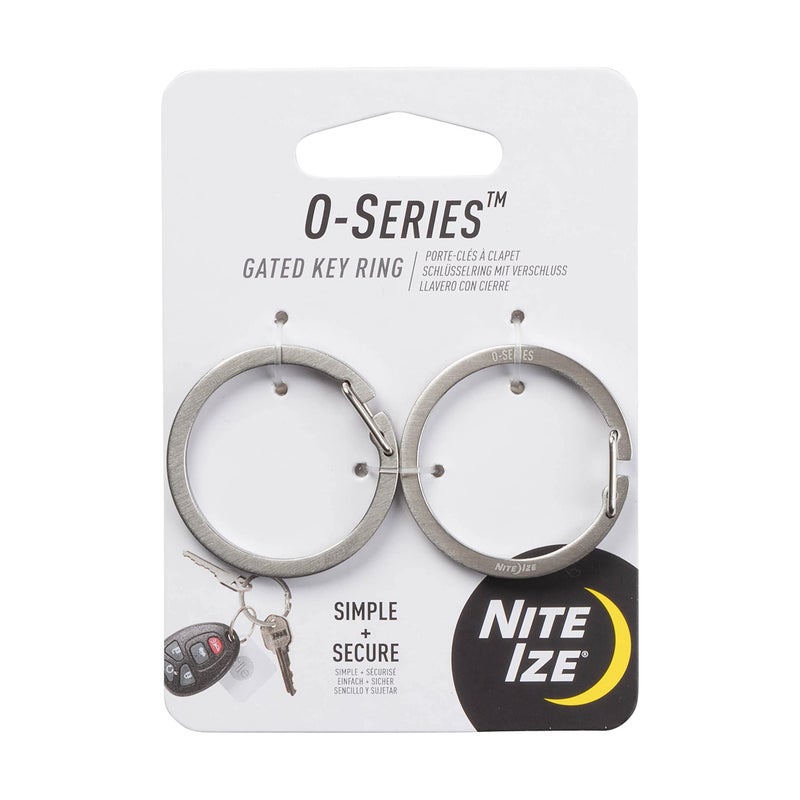 Nite Ize O-Series Gated Key Ring, Stainless Steel Split Ring Alternative, 2 Pack - Image 1