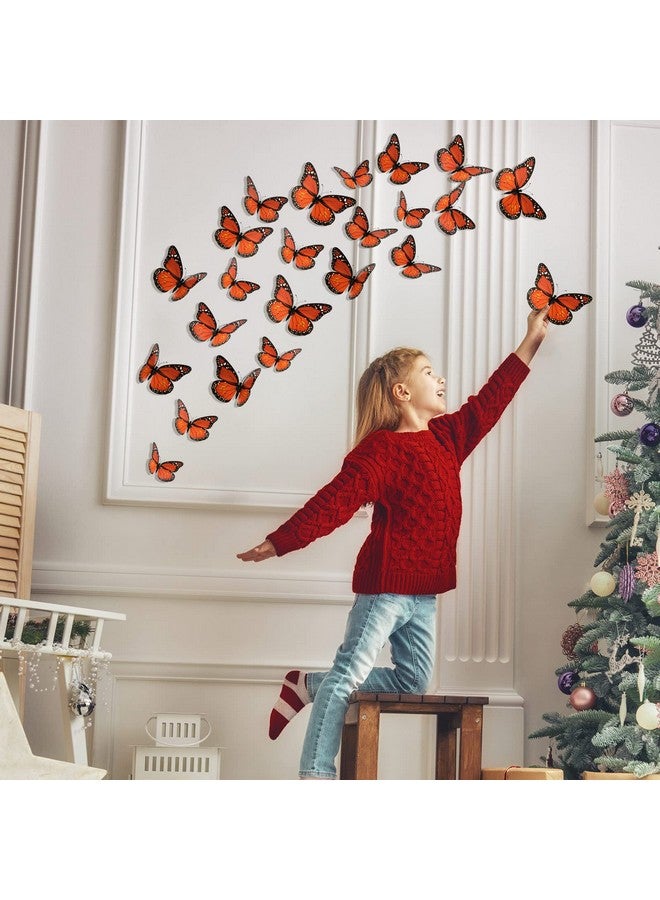 Luinabio Luinabio Monarch Butterfly Decoration Halloween Fake Butterflies Artificial 3D Monarch Butterfly Wall Decor for Christmas Day of the Dead Party Favors (60 Pieces, 4.72 Inch)  - Image 5